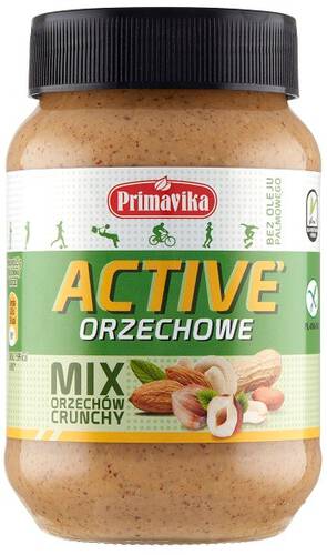 PRIMAVIKA Pasta orzechowa Active mix orzechów crunchy (470 g)