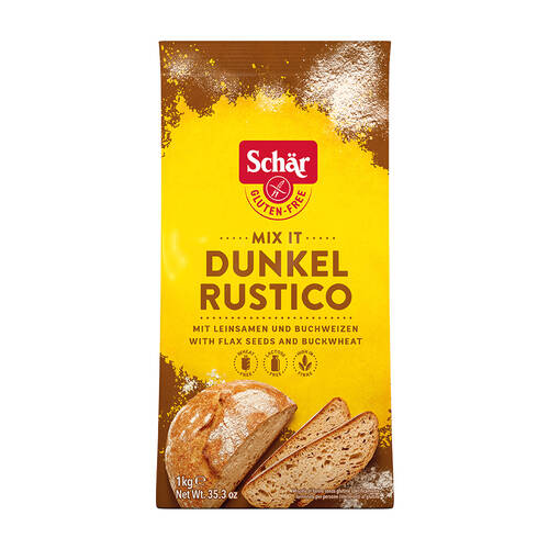10x SCHAR Mąka bezglutenowa na chleb razowy - Mix it! Dunkel rustico (1kg) (zbiorcze)