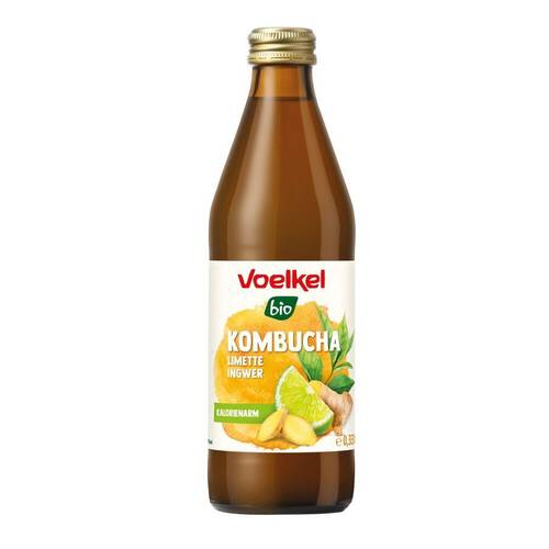 VOELKEL Kombucha limonka - imbir (330ml) - BIO