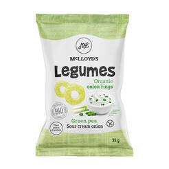 Chrupki z zielonym groszkiem śmietankowo- cebulowe, bezglutenowe BIO (35g) - LEGUMES