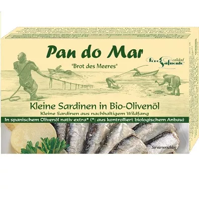 PAN DO MAR Sardynki w bio oliwie z oliwek (120g)