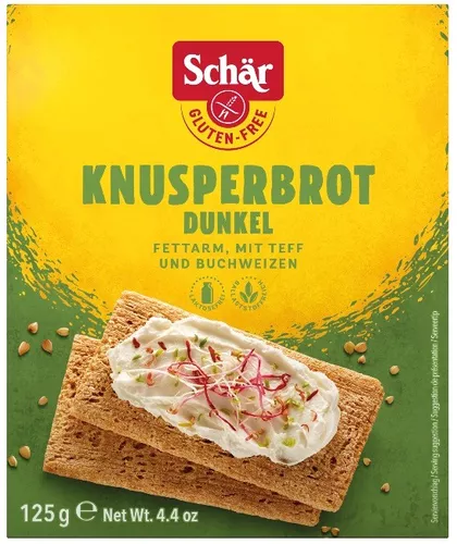 SCHAR Pieczywo chrupkie ciemne bezglutenowe - Knusperbrot dunkel (125g) 