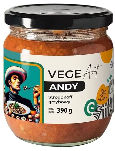 VEGE ART Grzybowy stragonow z boczniakami i pieczarkami ANDY (390 g)