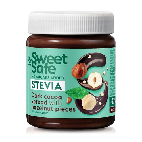 SWEET&SAFE Krem kakaowo-orzechowy słodzony stewią 220g 