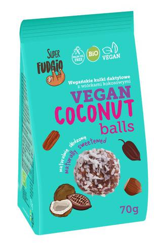 SUPER FUDGIO Kulki daktylowe z wiórkami kokosowymi (70g) - BIO