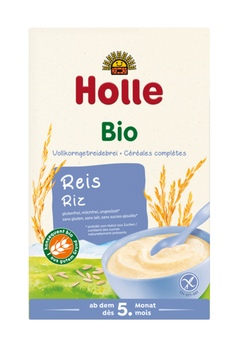 HOLLE Kaszka ryżowa pełnoziarnista bez dodatku cukrów bezglutenowa po 5 miesiącu (250g) - BIO