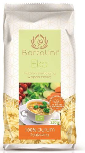 BARTOLINI Makaron 100% durum 2 - jajeczny świderek (250 g) - BIO