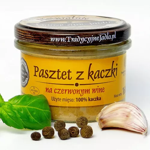 *TRADYCYJNE JADŁO Pasztet z kaczki na czerwonym winie, bezglutenowy (160g) (f)