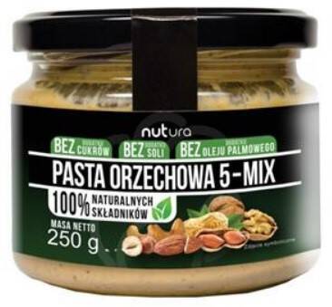 NUTURA Pasta orzechowa mix 5 orzechów (250g)
