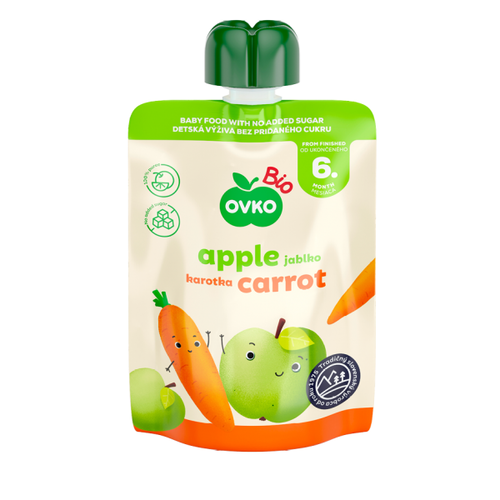 OVKO Przecier jabłko marchew po 6 miesiącu życia (90g) - BIO
