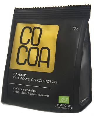 COCOA Banany w surowej czekoladzie (70g) - BIO