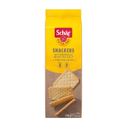 SCHAR Krakersy z solą morską bezglutenowe - Snackers (115g)
