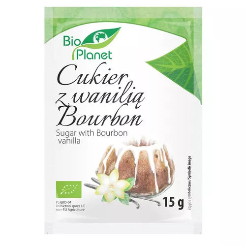 BIO PLANET Cukier z wanilią Bourbon, ekologiczna (15g) - BIO