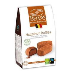 BELVAS Czekoladki belgijskie - Truffle z orzechami laskowymi bezglutenowe (100g) - BIO FAIR TRADE
