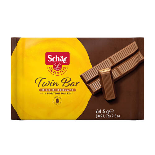 SCHAR Wafelki w czekoladzie bezglutenowe - Twin Bar (64,5g, 3x21,5g)
