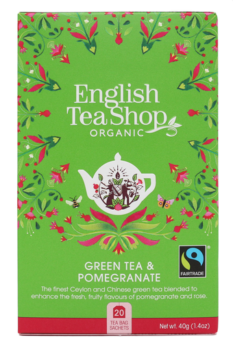 ENGLISH TEA SHOP Herbata zielona z granatem (20x2g) - BIO FAIR TRADE