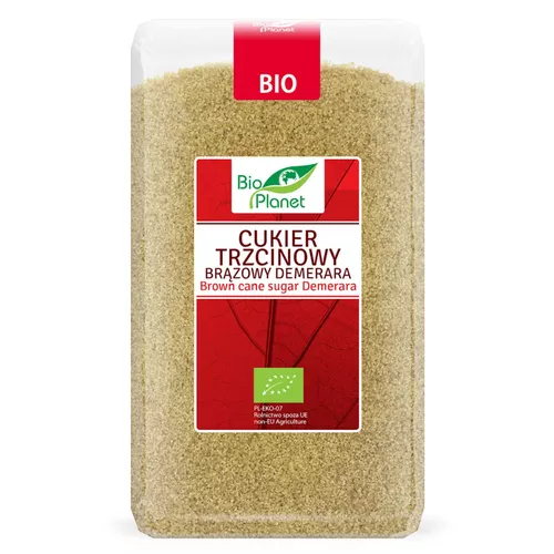 BIO PLANET Cukier trzcinowy brązowy, ekologiczny (1kg) - BIO