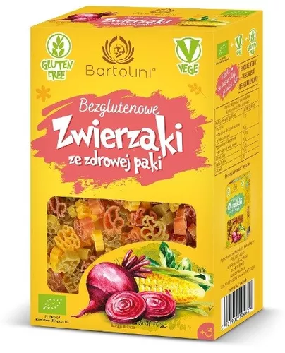 BARTOLINI Makaron kukurydziano-ryżowy zwierzątka kolorowe  BEZGL. BIO 250g