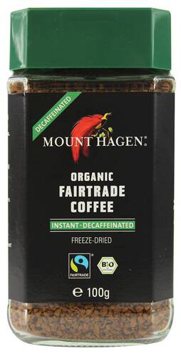 MOUNT HAGEN Kawa rozpuszczalna bezkofeinowa arabica/robusta Fair Trade (100 g) - BIO