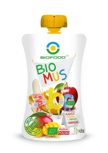 BIO FOOD Mus mango - bananowo - jabłkowy bezglutenowy 90g - BIO