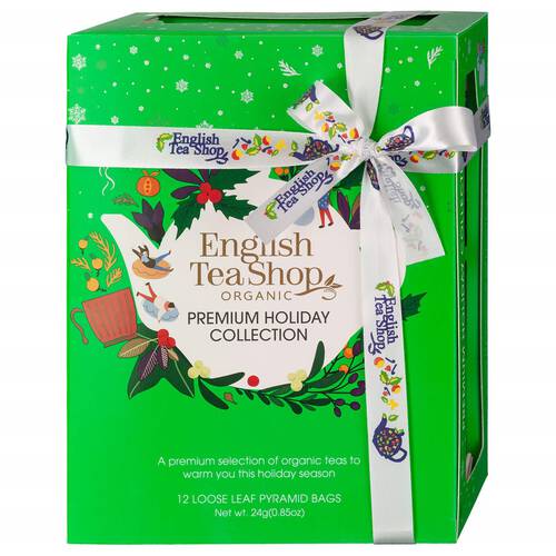 ENGLISH TEA SHOP Zestaw herbat świątecznych piramidki Holiday GREEN (12x2g) (24 g) - BIO