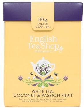 ENGLISH TEA SHOP Herbata biała sypana z kokosem i marakują BIO 80 g