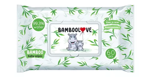 BAMBOOLOVE Chusteczki bambusowe nawilżane (60 szt.)