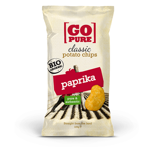 GO PURE Chipsy o smaku paprykowym bezglutenowe, b/c (125g) - BIO