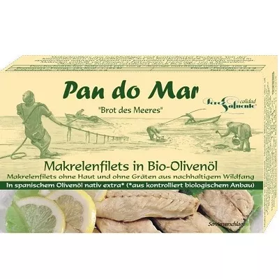 PAN DO MAR Makrela w bio oliwie z oliwek (120 g/90 g)