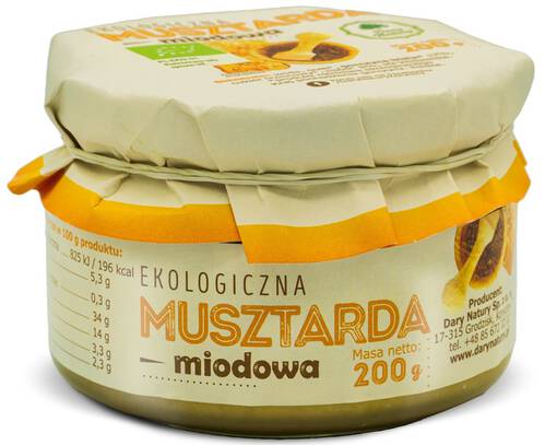 DARY NATURY Musztarda miodowa ekologiczna (200 g) –  BIO 