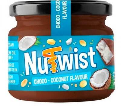 NUTWIST Krem orzechowy o smaku batonika czekoladowo-kokosowego z wiórkami kokosowymi (250g)