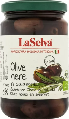 LA SELVA Oliwki czarne w zalewie (310g) - BIO