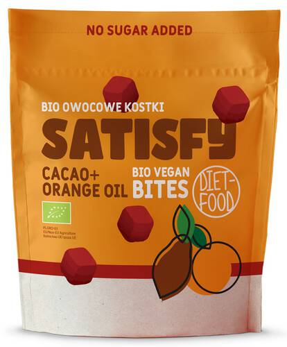 DIET-FOOD Bio Vegan Bites SATISFY owocowe kostki czekolada z pomarańczą (120 g) - BIO