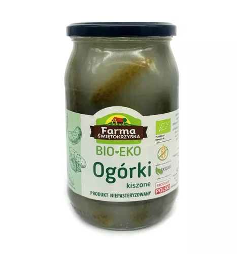 *FARMA ŚWIĘTOKRZYSKA Ogórki kiszone bezglutenowe (700 g) - BIO