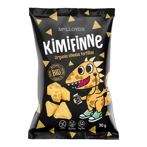 Chrupki kukurydziane nachos o smaku serowym, bezglutenowe BIO (30g) - KIMIFINNE