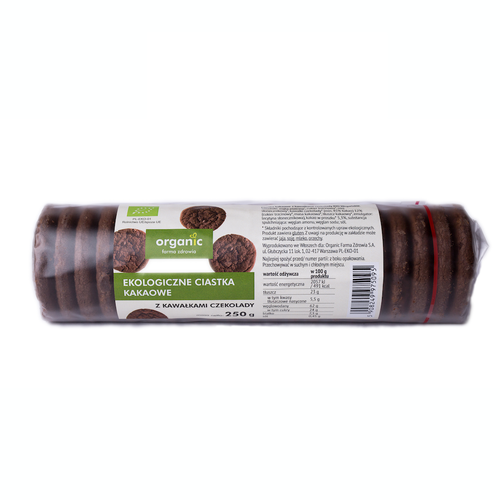 ORGANIC Ciastka wegańskie z kawałkami czekolady ekologiczne (250g) - BIO
