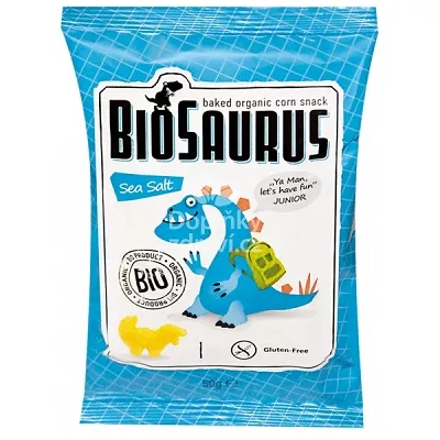 BIOSAURUS Chrupki kukurydziane z solą morską (50g) - BIO