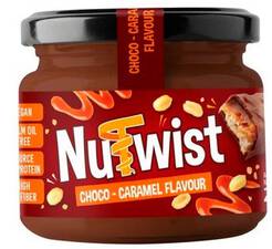 NUTWIST Krem orzechowy o smaku batonika czekoladowo-karmelowego z kawałkami prażonych orzeszków ziemnych (250g)