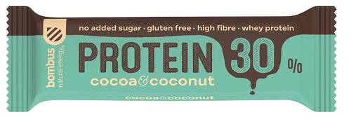 BOMBUS Baton Protein 30% kakao- kokos bezglutenowy 50 g