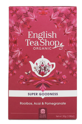 ENGLISH TEA SHOP Herbatka ziołowa Rooibos, Acai i granat (20x1,5g) - BIO