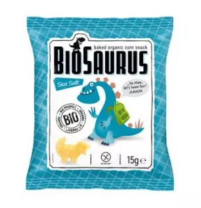 BIOSAURUS Chrupki kukurydziane z solą morską bezglutenowe (15g) - BIO