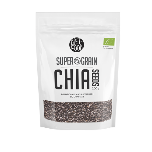 DIET-FOOD Chia - nasiona szałwii hiszpańskiej (200g) - BIO