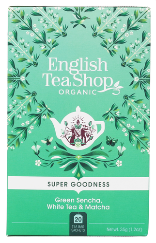 ENGLISH TEA SHOP Herbata zielona Sencha,biała i matcha (20x1,75g) - BIO