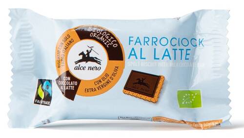 Herbatniki orkiszowe w mlecznej czekoladzie 28g ALCE NERO - BIO