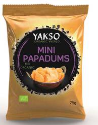 YAKSO Chipsy z soczewicy mini Papadums (75 g) - BIO