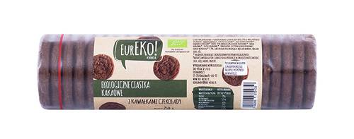 EUREKO Ciastka z kawałkami czekolady wegańskie BIO 250 g