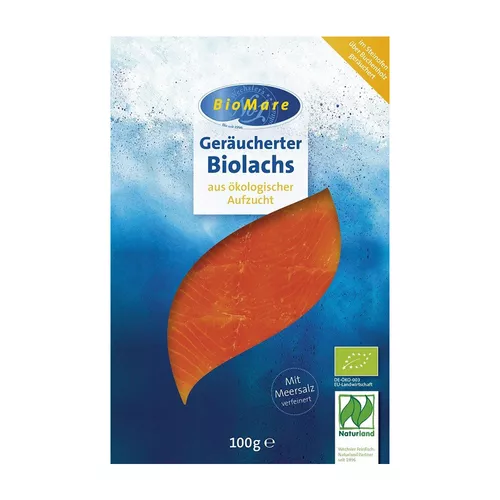 *BIOMARE Łosoś wędzony na zimno plastry (100g) - BIO