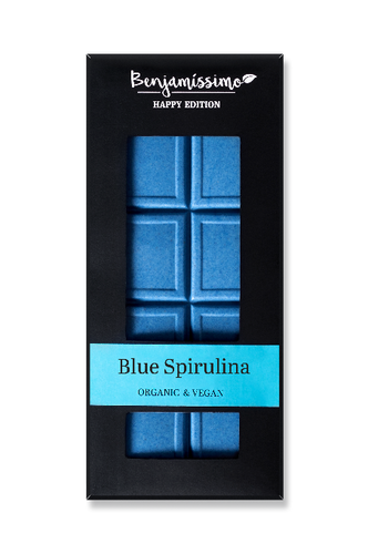 BENJAMISSIMO Czekolada wegańska Happy Edition niebieska spirulina (60g) - BIO