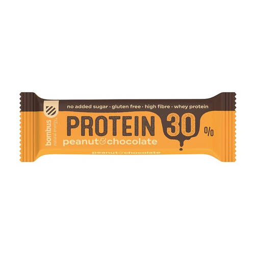 BOMBUS Baton Protein 30% orzech ziemny - czekolada bezglutenowy 50 g