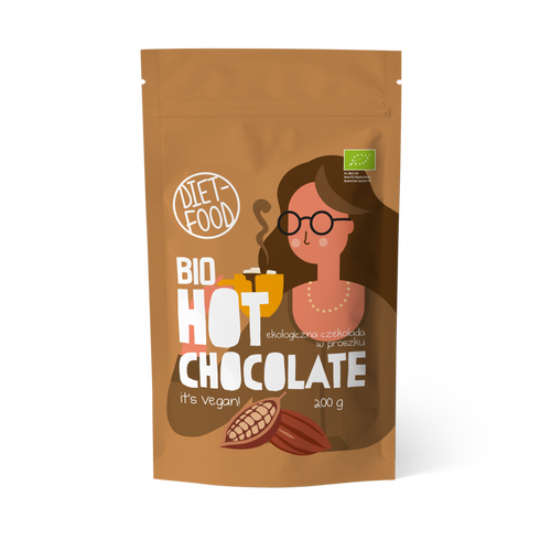DIET-FOOD Gorąca czekolada w proszku ekologiczna (200g) - BIO